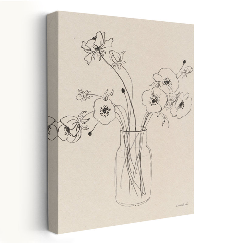 Beige et noir, croquis de printemps, art beige, H 36 po x l 24 po