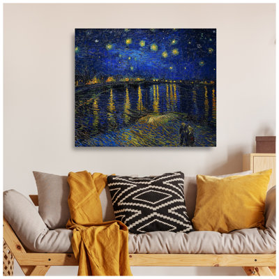 Nuit étoilée sur le rhône par Vincent Van Gogh. Reproduction d'art classique The World, estampe numérique sur toile, art mural pour la décoration intérieure