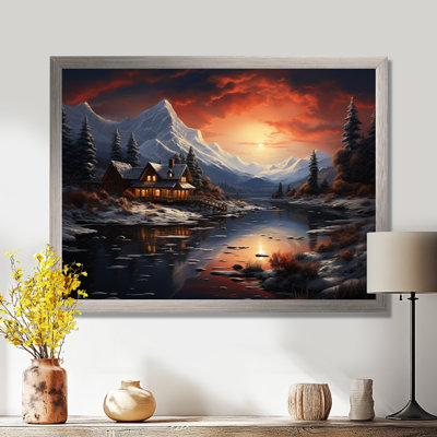 Winter Glow I - Winter Landscape, reproduction sur toile encadrée