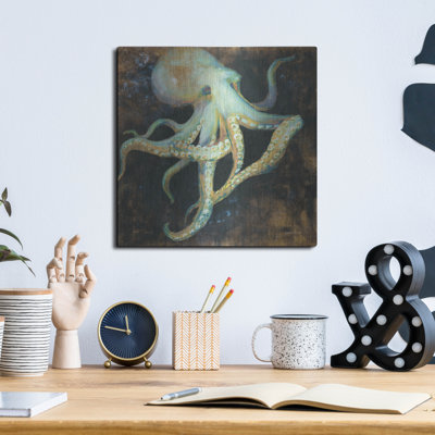  «Ocean Octopus On Black» par Danhui Nai, art mural en métal