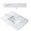 Dessus de meuble-lavabo en pierre de 37 po Montary de style Montary avec lavabo rectangulaire encastré en céramique et trou de robinet simple Montary