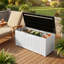 Grande boîte de rangement en résine pour l'extérieur 120 gallons Edrosie Inc, blanc et noir-129532082-132785587