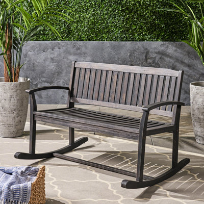 Rocking In Dark Grey - Built With Precision From Wood For A Relaxing Backyard Time Create Peaceful Outdoor Environment