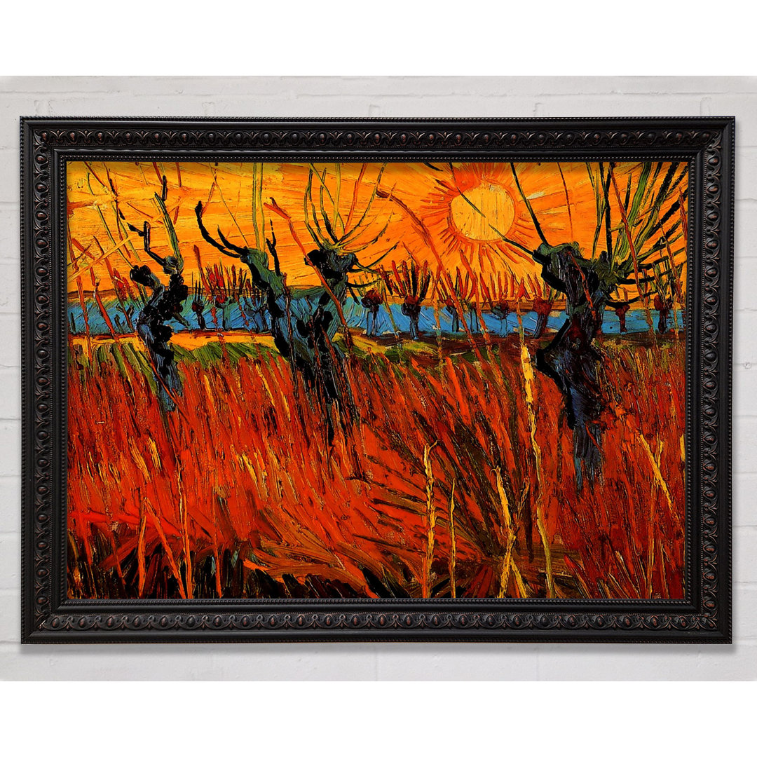 Weiden bei Sonnenuntergang von Vincent Van Gogh - Einzelne Bilderrahmen Kunstdrucke