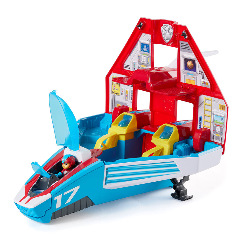 Paw Patrol Super Paws 2 en 1 Deluxe Transforming Mighty Pups Jet Command Center