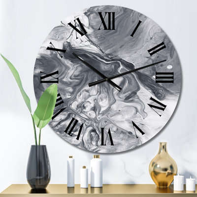 Horloge murale moderne blanche et grise