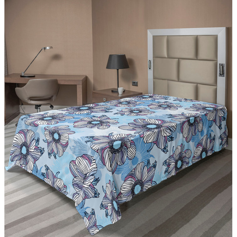 Ambesonne, drap plat floral pivoines, art botanique printanier