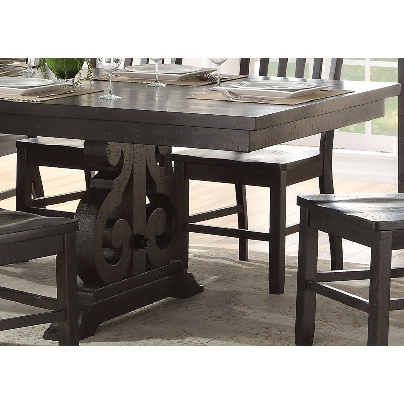 104" Rustic Walnut Reclaimed Wood Extendable Dining Table
