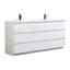 Ensemble de meuble-lavabo double 71 "avec miroir-96390751