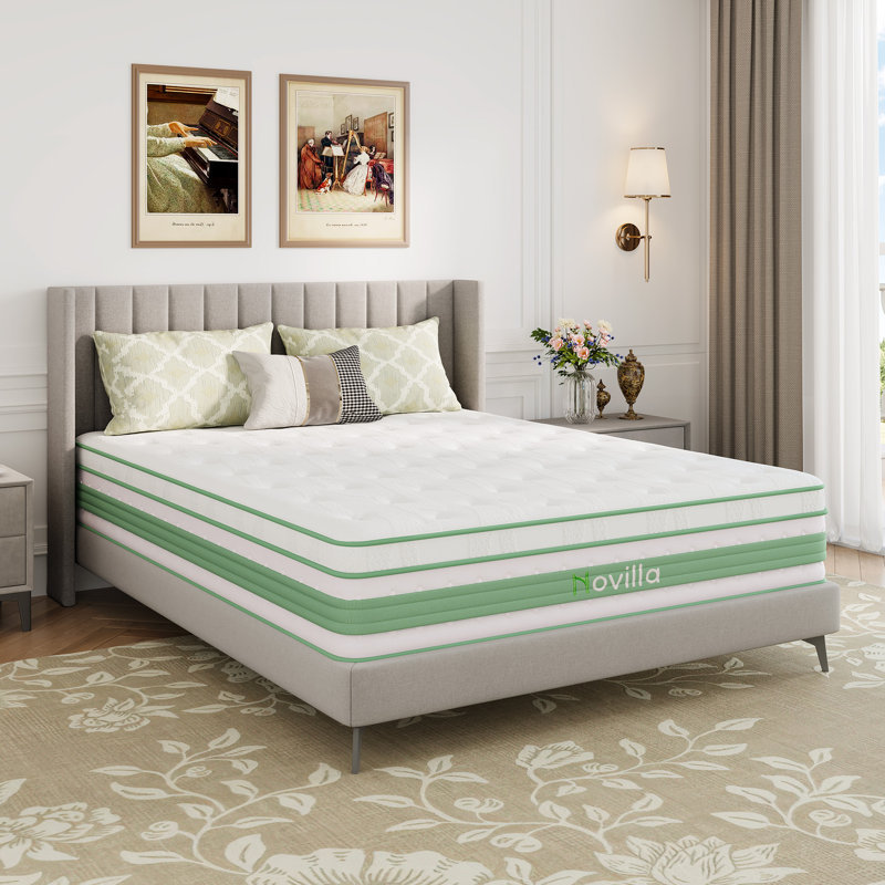 Matelas hybride en mousse à mémoire de forme mi-ferme 12 po Novilla certifié CertiPUR-US et ACA, Complet/Double, 12"