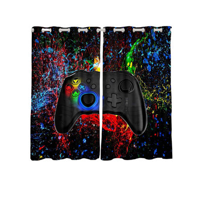 Paire de rideaux transparents avec œillets Gaming