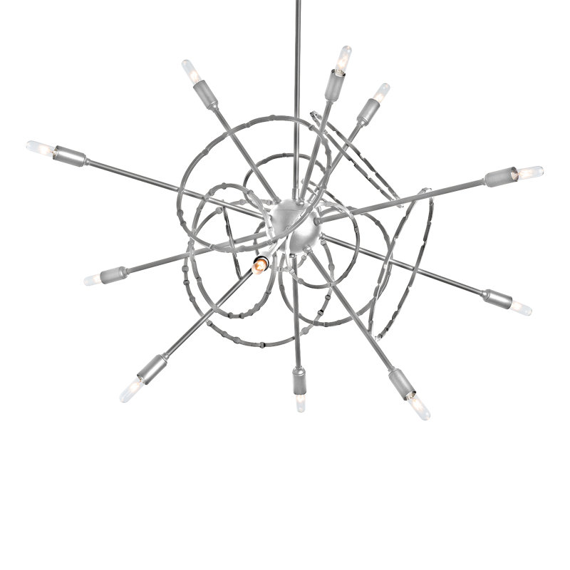 Olympus 12 - Light Sputnik Sphere Chandelier, Sterling
