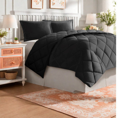 Reversible Bedding Set King Size, Diamond Quilted Comforter With 3m Scotchgard Treatment, Soft And Hypoallergenic For Cozy Home