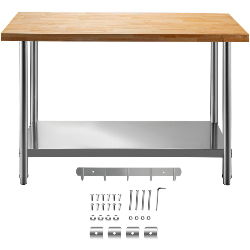 VEVOR Wood 35'' H Adjustable Work Table, 35" H x 36" W x 30" D