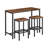 47.2" Rectangular Bar Table And 2 Chairs Set, For Small Space, Sturdy Metal Frame, Rustic Brown
