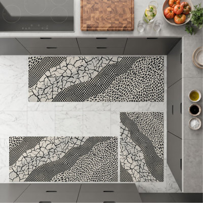 Abstract Geometric Non-Slip Washable Kitchen Mats