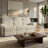 Jeya Manual Recliner Sofa, Wide Wale Light Gray Faux Fur, 83 Inch-130982811