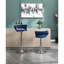 2 tabourets de bar - Revêtement en velours bleu, base en métal avec structure stable pour (2) applications polyvalentes-1858903944