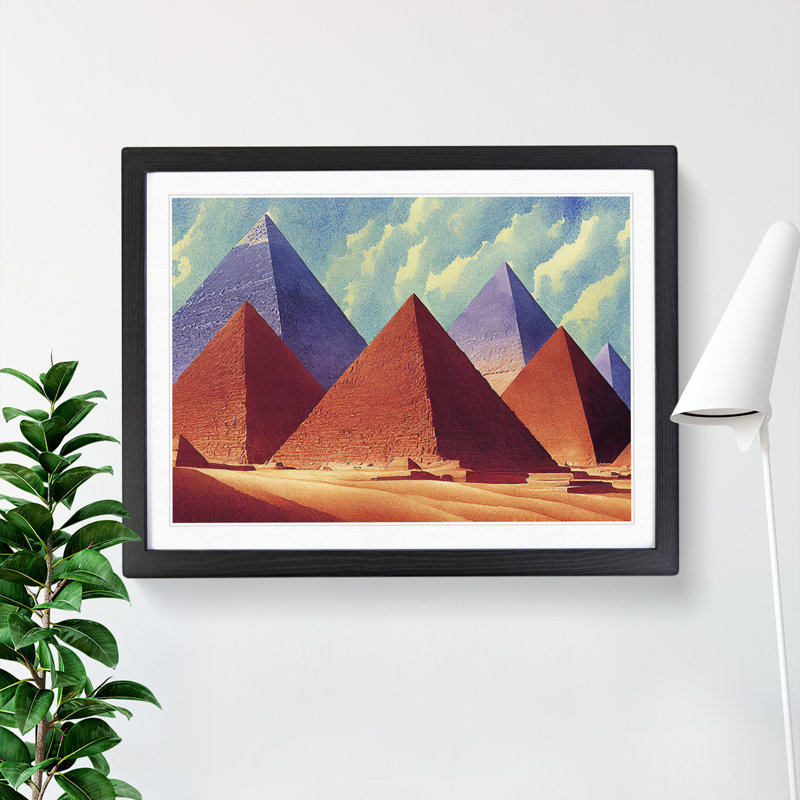 XH1022-7249X Pyramids In The Desert Vol.2 - Single Picture Frame Print, 34cm H x 46cm W, Black