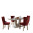 Modern 5-Piece Rectangular Faux Marble Dining Set with Upholstered Chairs-1912724042