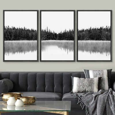 «Woodland Nursery Decor», impression sur toile encadrée sur fond noir