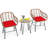 Brookley 2 - Person Wicker Patio Dining Set with Round Table , Cushions Included-1013349384-1013349387