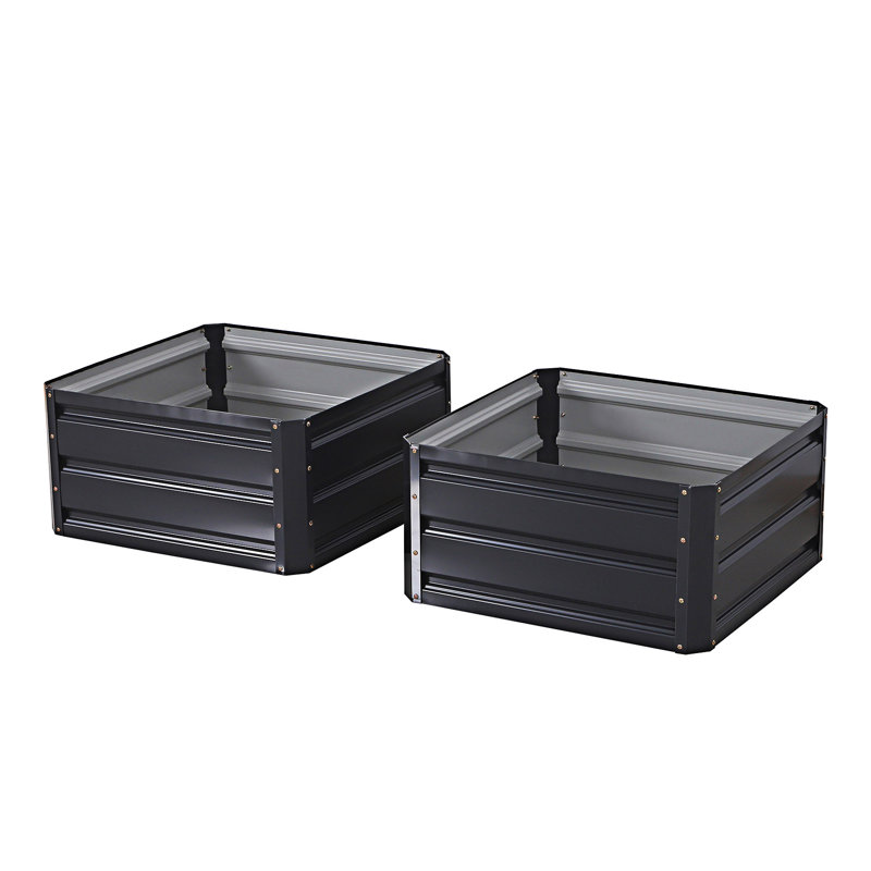 2 Piece Metal Planter Box Raised Garden Bed