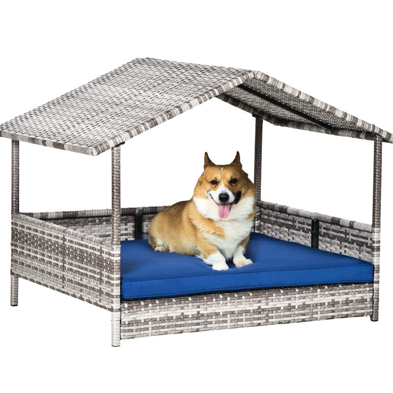 Niche pour chien bleu foncé pour l'extérieur