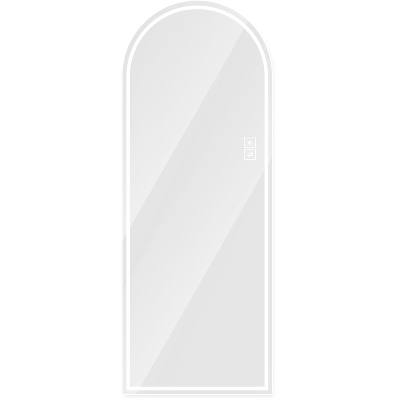 65" X 21" Full Length Arch Led Mirror. Dimmable, Shatter-. Mountable Versatile. Bright For Makeup. . . Two Color Lights. -Proof Shatterproof. For Bedroom, Bathroom. Reflection. Adjustable Brightness.