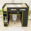 Lit mezzanine en bois 2 tiroirs avec bureau, garde-robe, USB et lumières DEL RVB-1348894150
