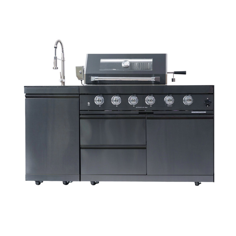 High-performance 4-burner Grill Stainless Steel Contemporary Style For Backyard Delight