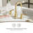 Brushed Gold Bathroom Faucet - 8 Inch Widespread With Pull-Out Sprayer, Lead-Free Stainless Steel, Metal Pop-Up Drain, Water Supply Lines, 2 Handles-118808218