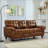 79" Three Seater Sofa,Faux Leather Couch,Cushioned Back-878589853