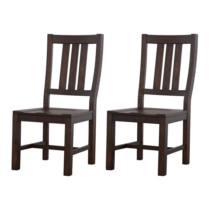 Chaise d'appoint à dossier en lattes brun Ohrmund
