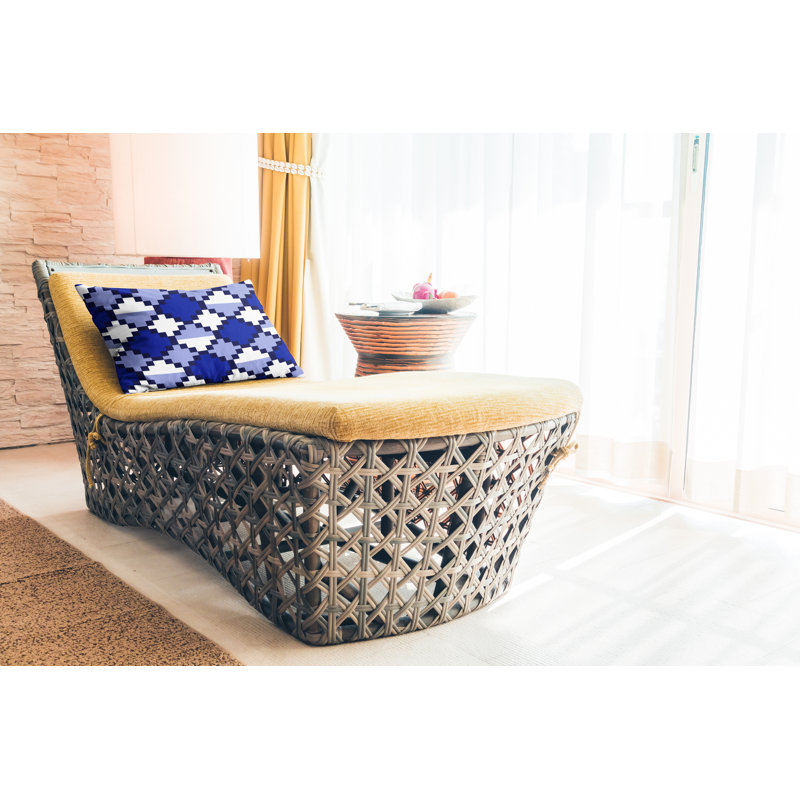 Polyester Lumbar Rectangular Indoor/Outdoor Pillow Cover & Insert, Navy Blue