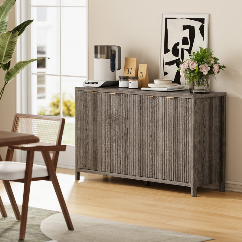 4 - Door Accent Cabinet & Adjustable Shelf, Dark Gray