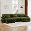 Canapé modulaire en U / L convertible moderne avec 2 repose-pieds | Vert olive | Velours-473678314
