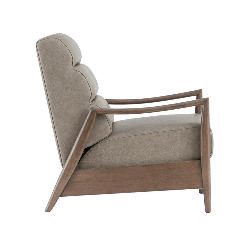 Universal Upholstery Chair, Brown Leather/Gray Wood