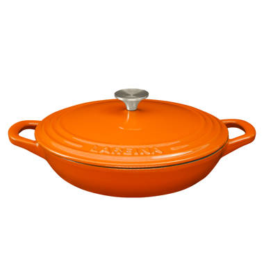 Small Cast Iron Dutch Oven Orange Enamel Casserole Baking Dish