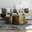 Table basse gigogne dorée brossée 2 en 1 pour salon