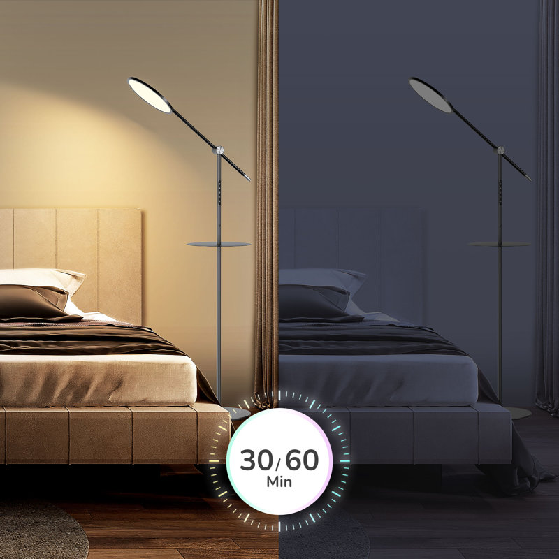 Dimmable Led Floor Lamp With Tray Table And Remote Control