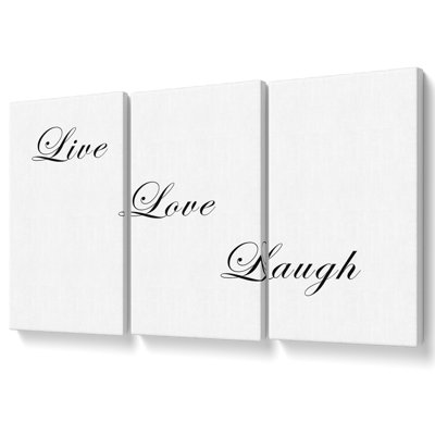 Love Quote Live Love Laugh Canvas 3 Panel Set