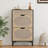 Rattan Shoe Cabinet With 2 Flip Drawers And 1 Pull-Out Drawer, Free Stand Shoe Storage Cabinet, 3-Position Adjustable Shelf, Narrow Shoe Cabinet For Entryway/Porch-1961791458
