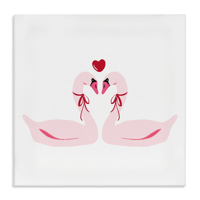 Toile romantique avec cygnes, conception de Lucille Price, H 17 po x l 17 po