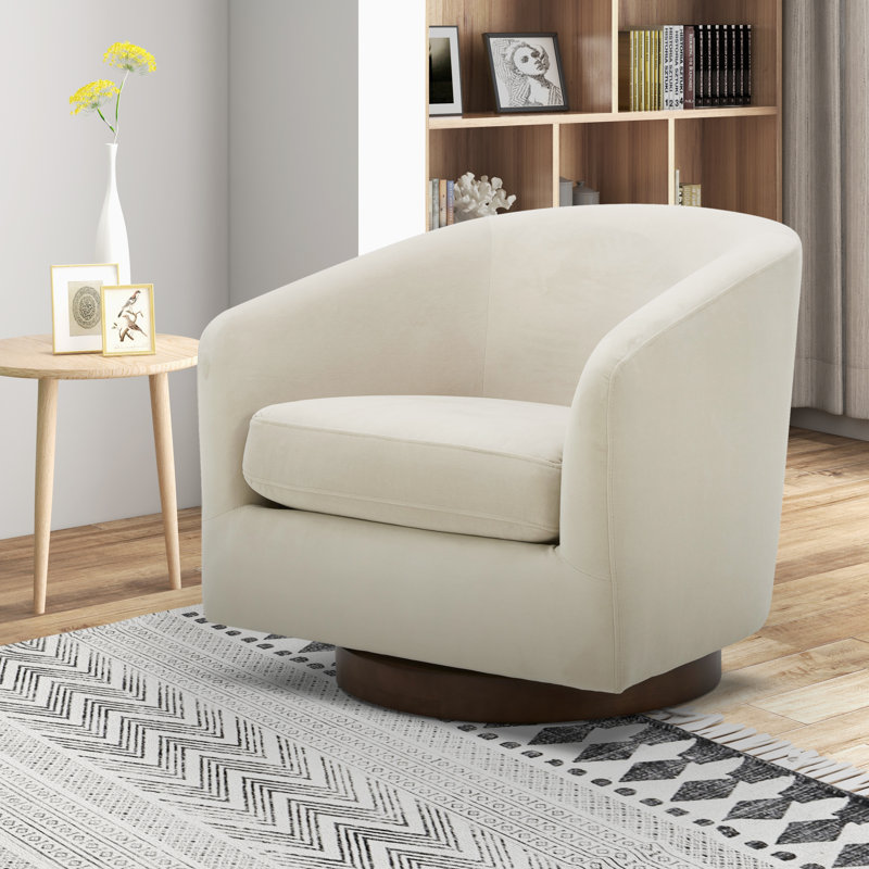 Bennett Upholstered Swivel Barrel Chair & Reviews | AllModern