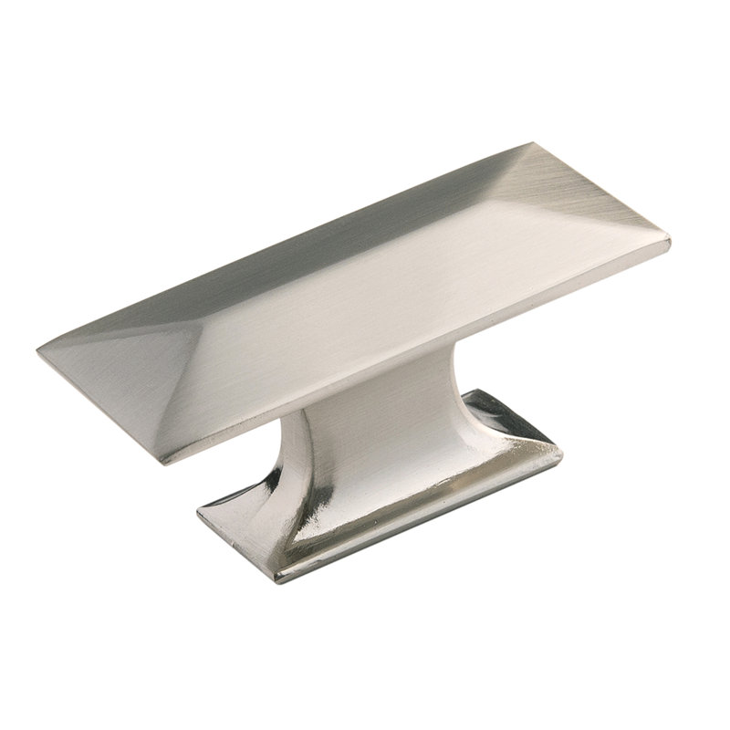 Bungalow Collection Rectangular Knob - 2-5/16" x 1-1/16 " Cabinet Knob Satin Nickel - Transitional, Coastal Hardware for Drawers & Cabinets