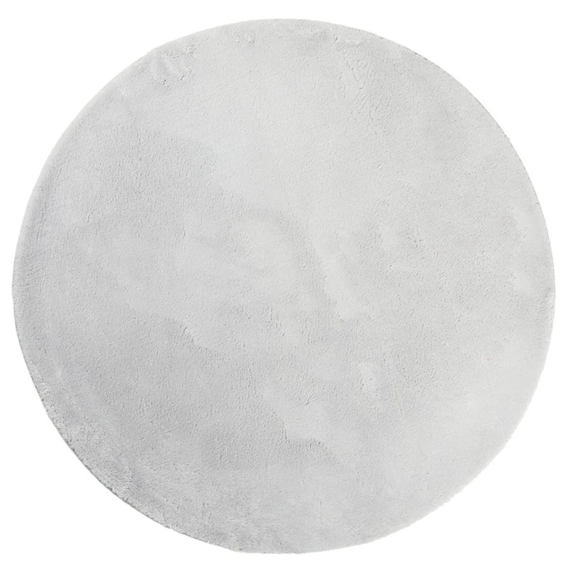 Rug "HUARTE" Short Pile Soft and Washable Grey, Round 120cm