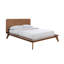 Lit noyer pleine grandeur avec placage en bois massif 1pc, cadre de lit plateforme prêt pour le matelas, style Mid-Century moderne-90749332