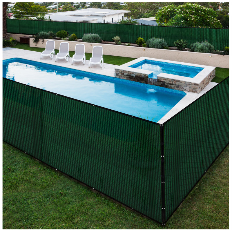 Green HDPE Privacy Fence Screen Netting with Reinforced Grommets