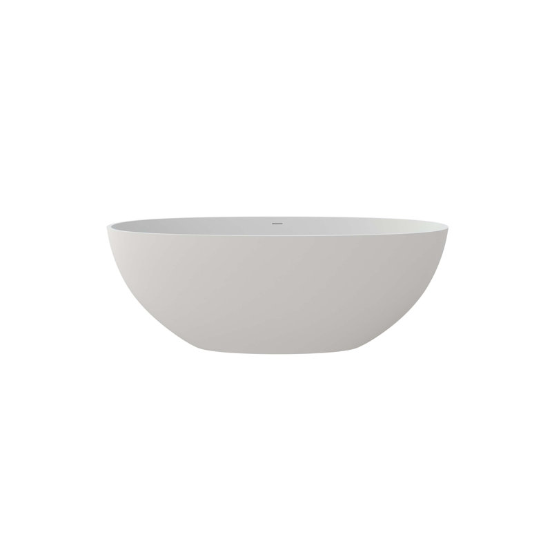 Premium Solid Surface Deep Soaking Bathtub In Matte White